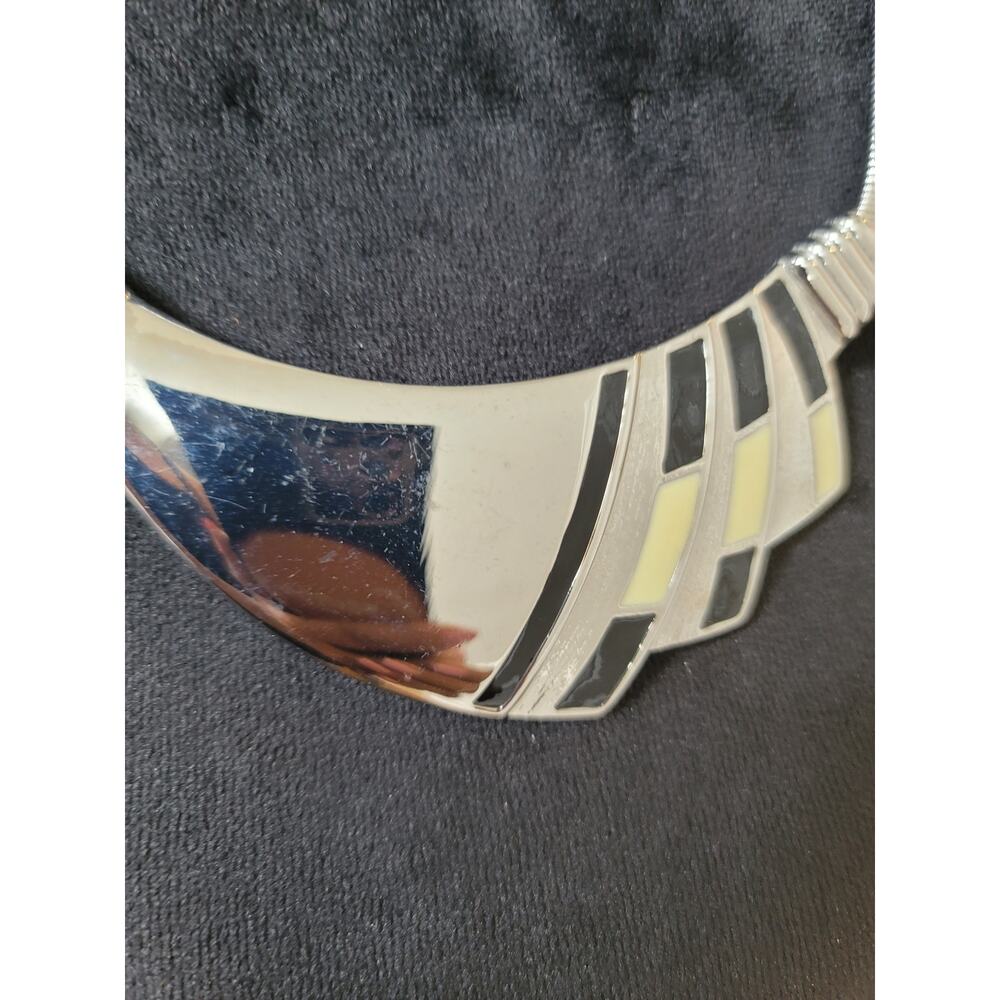 Chico's Silver-Tone Geometric Statement Collar Ne… - image 3